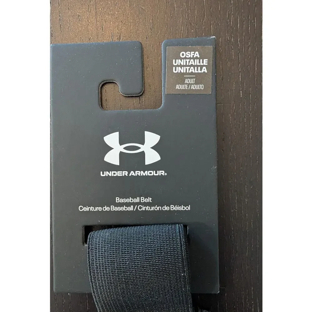 Under Armour Men's Baseball Belt Black OSFA Adjustable to 42 NWT